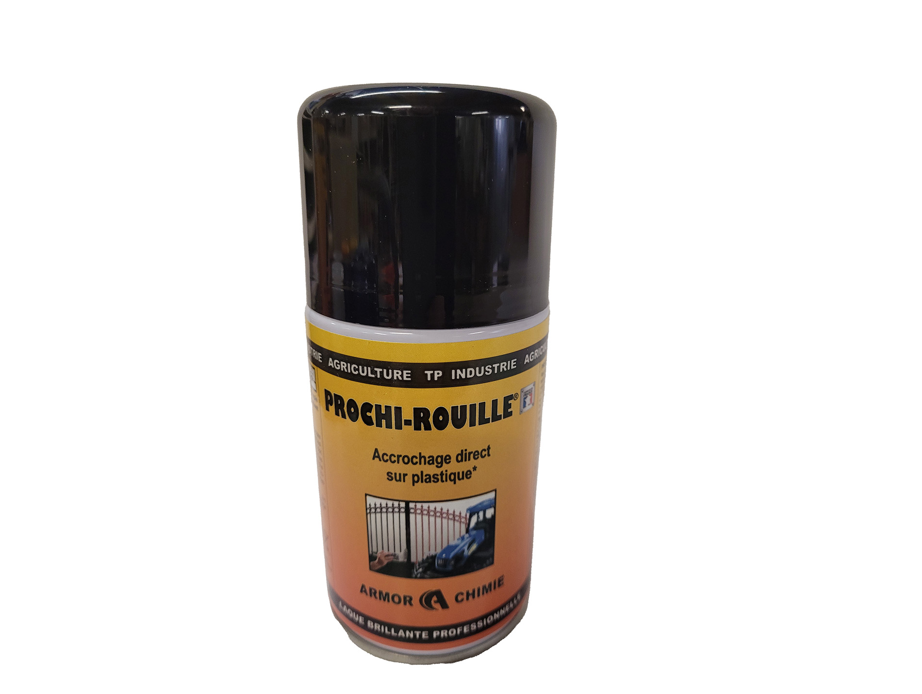 Peinture antirouille aérosol PROCHIROUILLE Noir brillant 9005 250ml